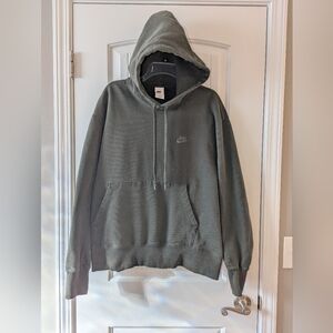 Nike Sportswear Hoodie Mens XL Olive Green Club Fleece Pullover 100% Cotton